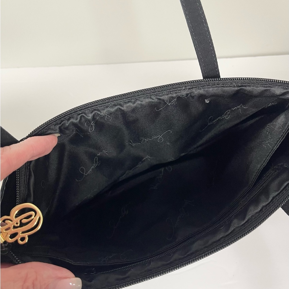 Vera Bradley Black Quilted Shoulder Handbag Tote – Everyday Classic Bag - Picture 7 of 10